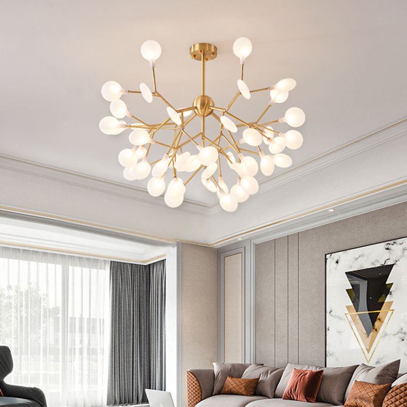 Koper sputnik hanglamp in moderne luxe stijl vuurvliegplafondlicht met acryl schaduw