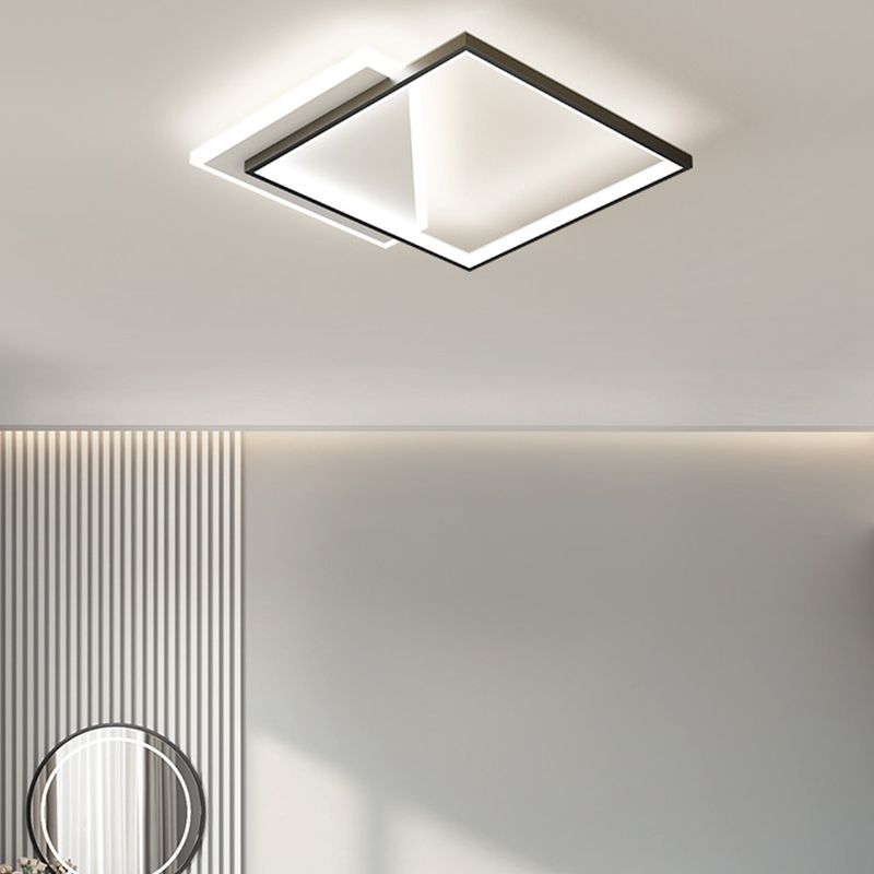 Metal cuadrado de la forma de la luz de techo de color moderno estilo moderno 2 luces de montaje de iluminación en negro