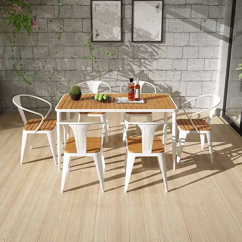Industrial Style Dining Table 4 Metal Base Table for Home Kitchen Dinner