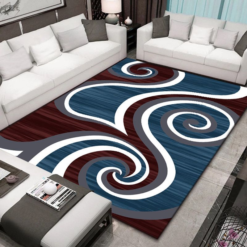 Creative Area Rug Abstract Pattern Rug Polyester Stain Resistant Carpet for Living Room