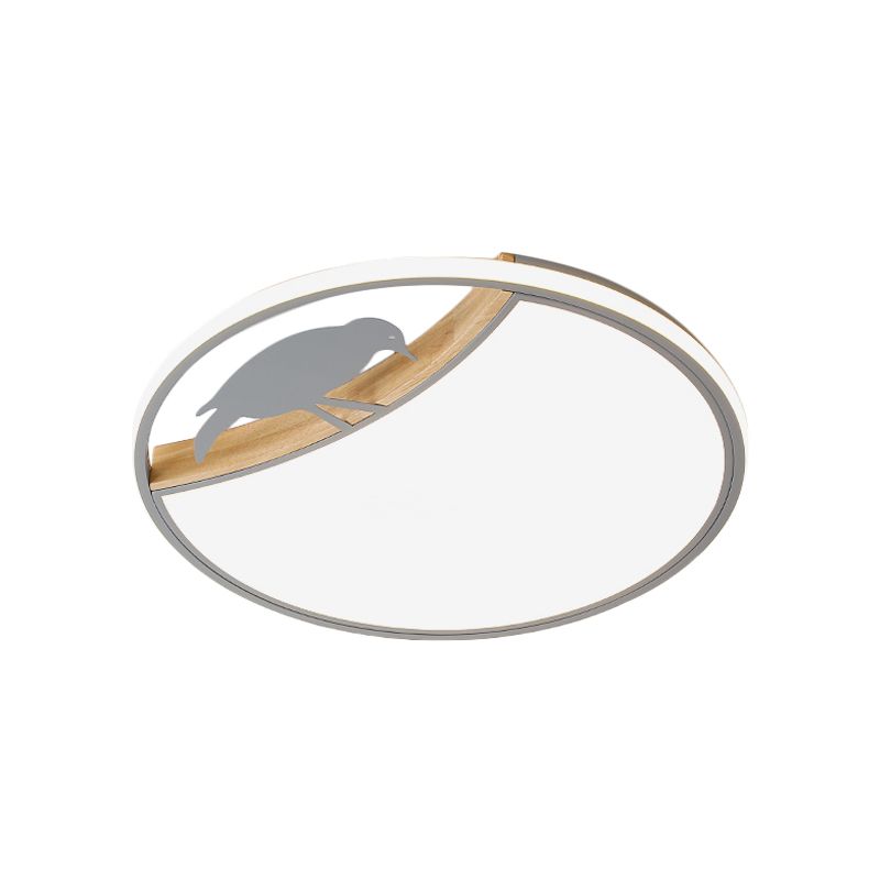 Wit/grijs/groene ronde spoeling licht armatuur Noordse LED Acryl -spoeling gemonteerde lamp met vogel deco