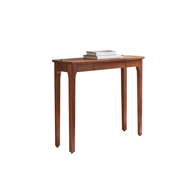 Rectangle 4 Legs Single Drawer Wood Console Table with Storage