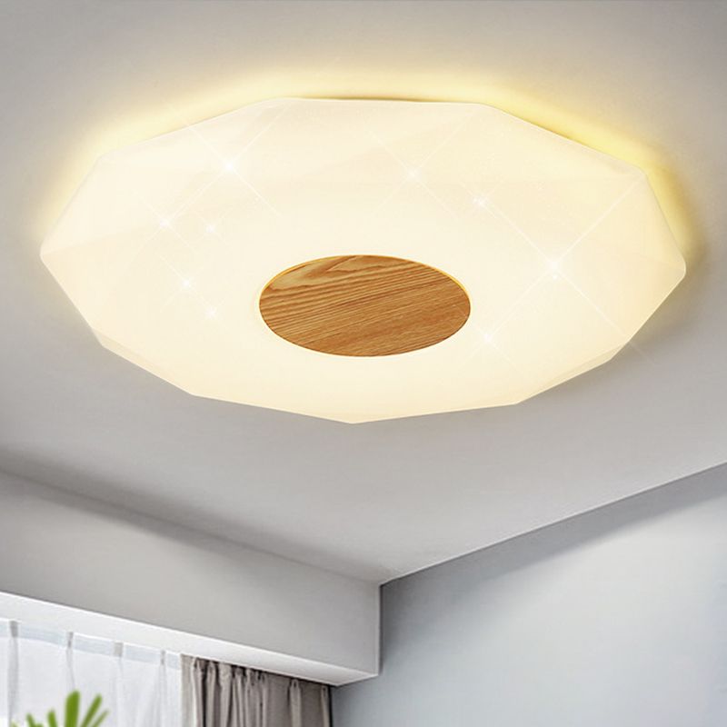 Moderne Geometrische Acryl Flush Mount Licht 14.5"/18.5"/22.5" W LED Witte Flush Light Fixture in Warm/Wit/3 Kleur Licht