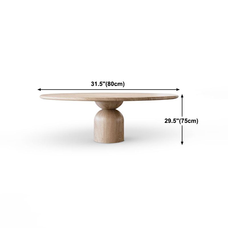 Solid Wood Simplicity Dining Table Round Fixed Table for Dining Room