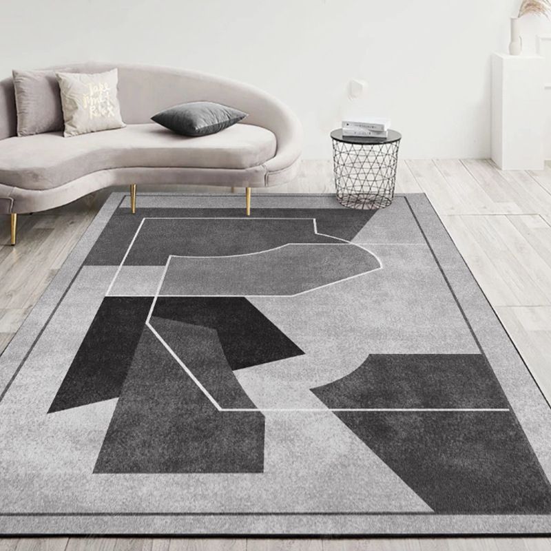 Trendy Color Block Luxury Carpet Polyester Area Rug Stain Resistant Area Carpet for Living Room