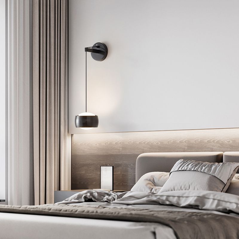 Modernism Drum Shade Wall Lighting 1-Light Wall Mount Light for Foyer