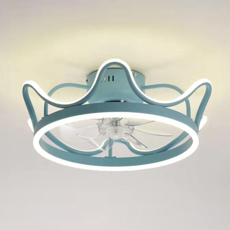 Lampada per ventola a soffitto in stile moderno in metallo 2 ventola a soffitto leggero per camera da letto