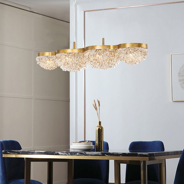 Contemporary Style Dome Island Lighting Ideas Crystal 4 Light Island Lights