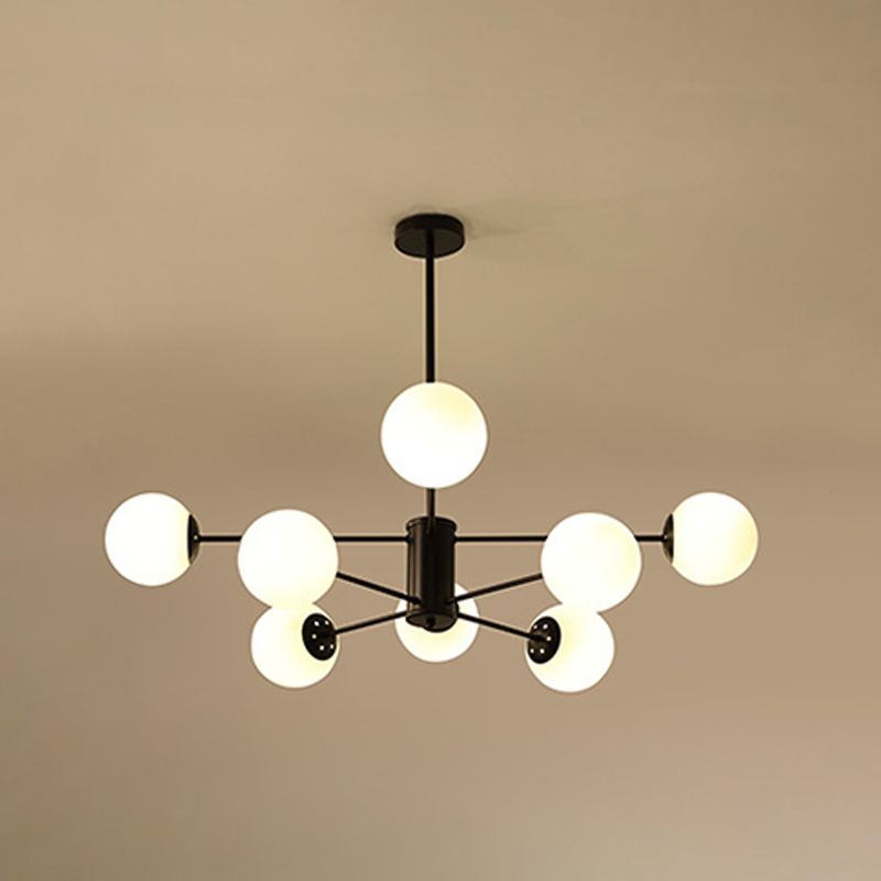 Modern Glass Ceiling Pendant Light Spherical Ceiling Hung Fixtures for Bedroom