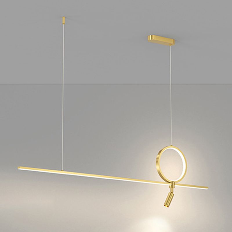 Minimalist Hanging Island Light Metal LED Hanging Lighting Fixture for Sitting Room