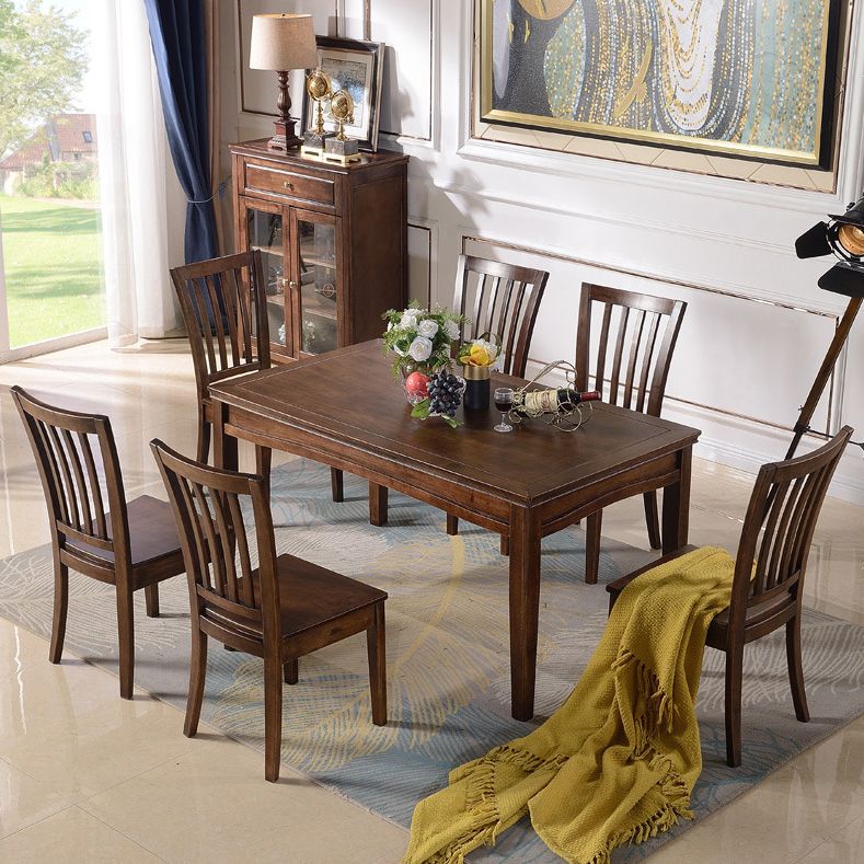 Traditional Solid Wood Dining Set Standard Height wth 4 Legs Base Dining Room Set