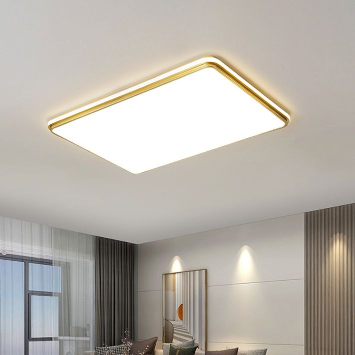 Minimalism Ceiling Light Fixture Gold LED Flush Mount for Bedroom