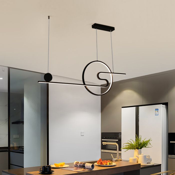 Linear Shape Island Lights Contemporary Style Metal 2 Light Island Pendant Lights