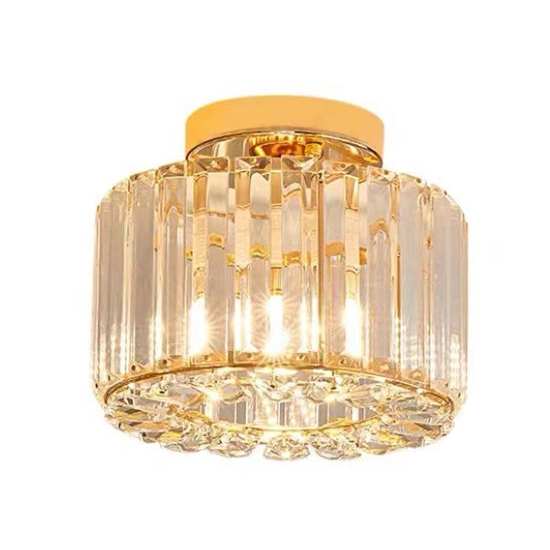 1-Light Modern Style Flush Mount Crystal Ceiling Light for Aisle