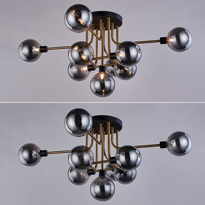 Plafonnier rond en verre semi-affleurant, luminaire de style simple, lustre semi-encastré