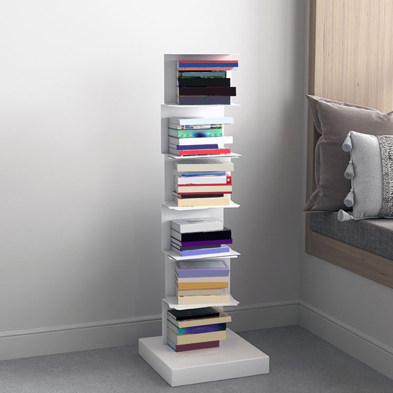 13.8" Wide Corner Shelf Bookcase Modern Metal Bookcase Multi Tiers Closed Back