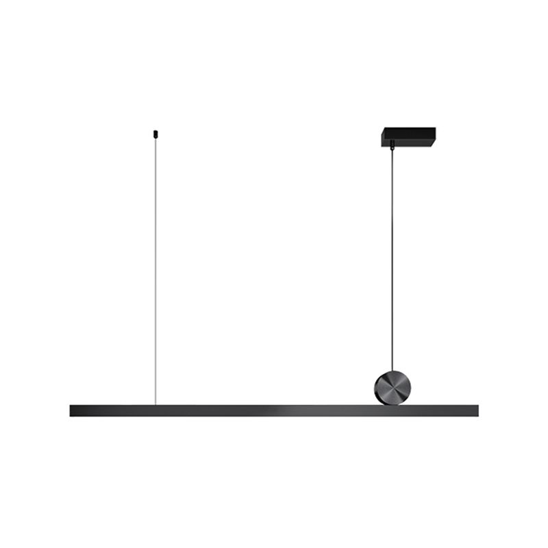 Aluminum Island Lamp Modern 1-Head Linear Restaurant Pendant Light with Acrylic Shade