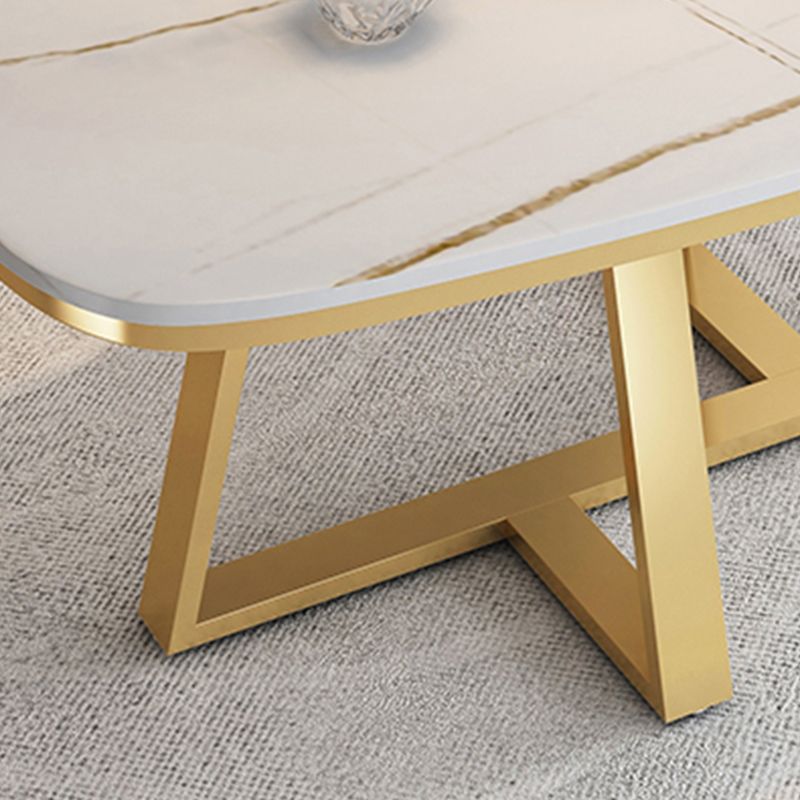 Glam Cross Legs Coffee Table Slate Rectangular Cocktail Table