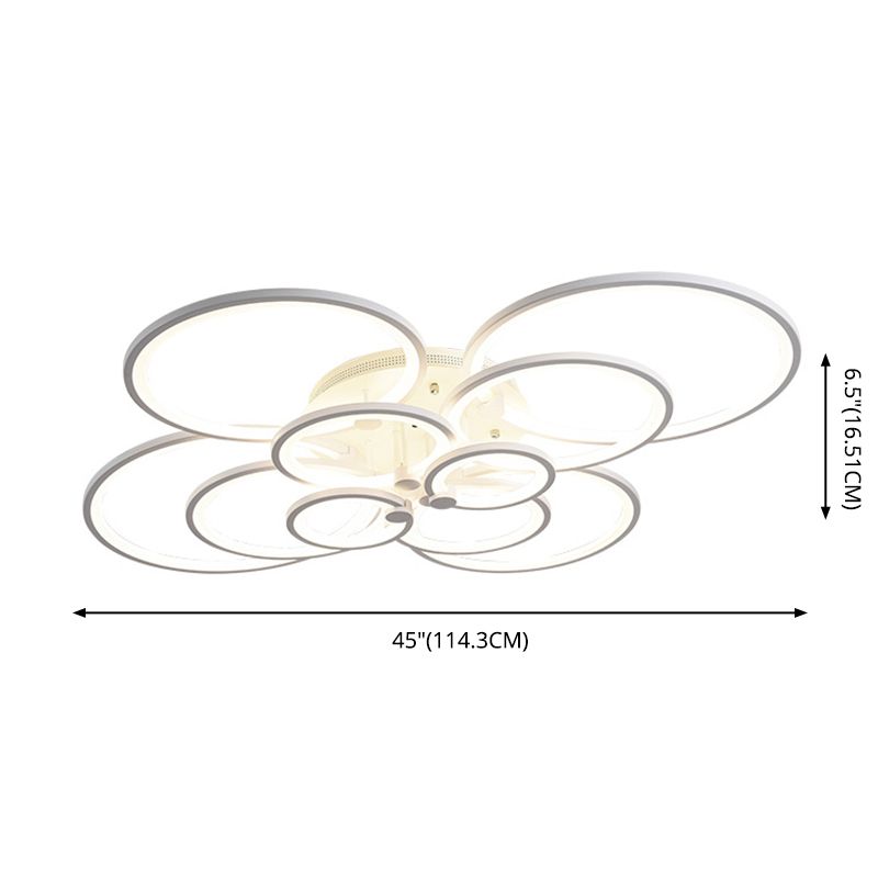 Overlapping Circles Acrylic LED Ceiling Light Contemporary Style Simplicity Lighting Fixture for Living Room