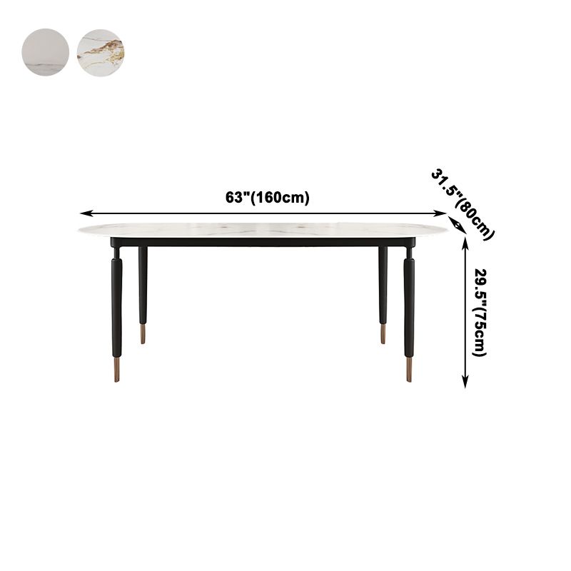 Minimalistischer ovaler Sinterstein Tisch Standard Esstisch für Küche