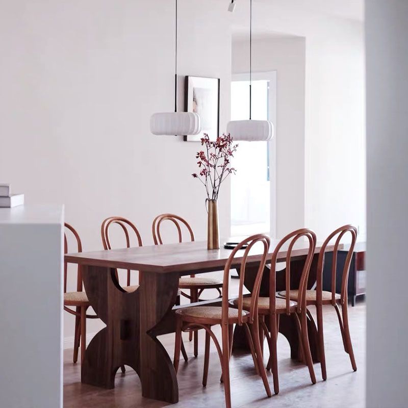 Zeitgenössisches Design Windsor Back Side Chairs Armless Holzbeinseitenstühle
