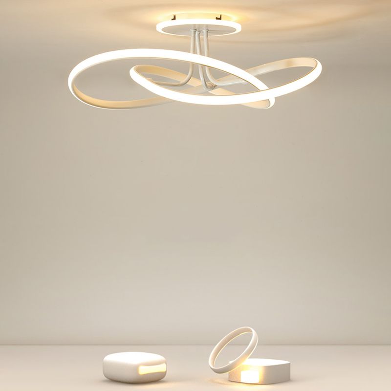 Modern LED Ceiling Light Strip Shape Ceiling Mount Lamp with Acrylic Shade for Bedroom