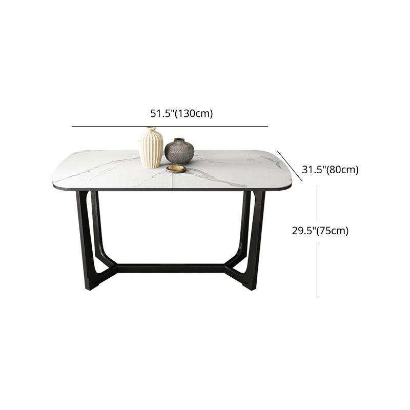 Modern 1/3/4/5 Pieces Scalable Dinette Set with Sintered Stone Black Wood Dining Table Set