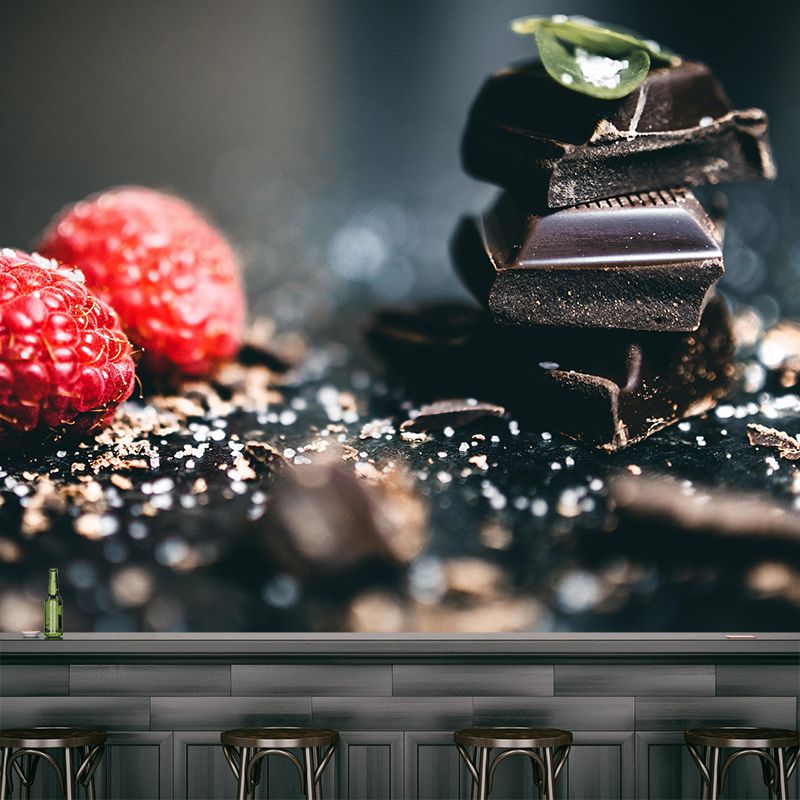 Delicious Chocolate Wall Paper Mural Stain Resistant Wall Covering for Dessert Shop