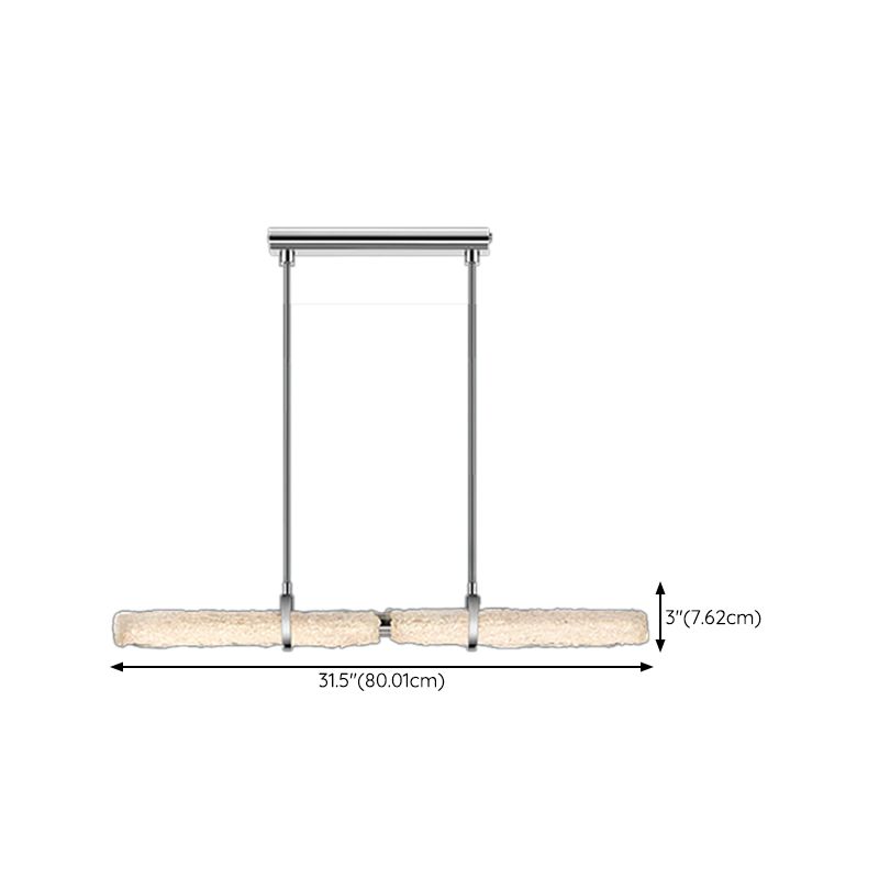 Light Luxury Glass Hanging Lamp Cylinder Shape Island Light Fixture for Dining Table