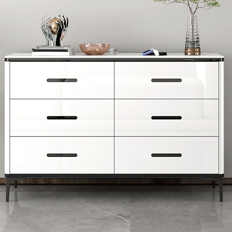 Contemporary Bedroom Storage Chest Stone White Chest with Drawers