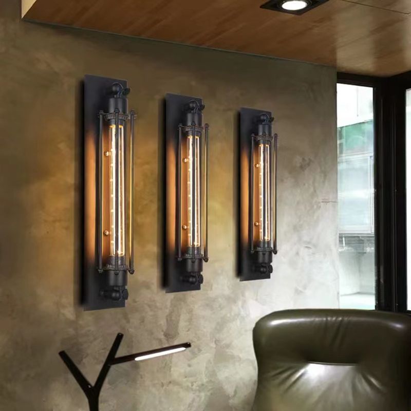 Metal Geometric Sconces Indoor Industrial 1 Light Wall Light Fixture