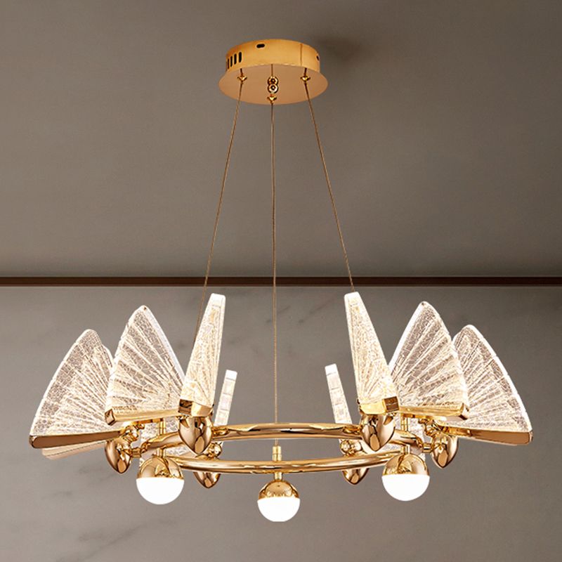 Lámpara de lámpara múltiple de forma de mariposa moderna Luz colgante de luz para dormitorio