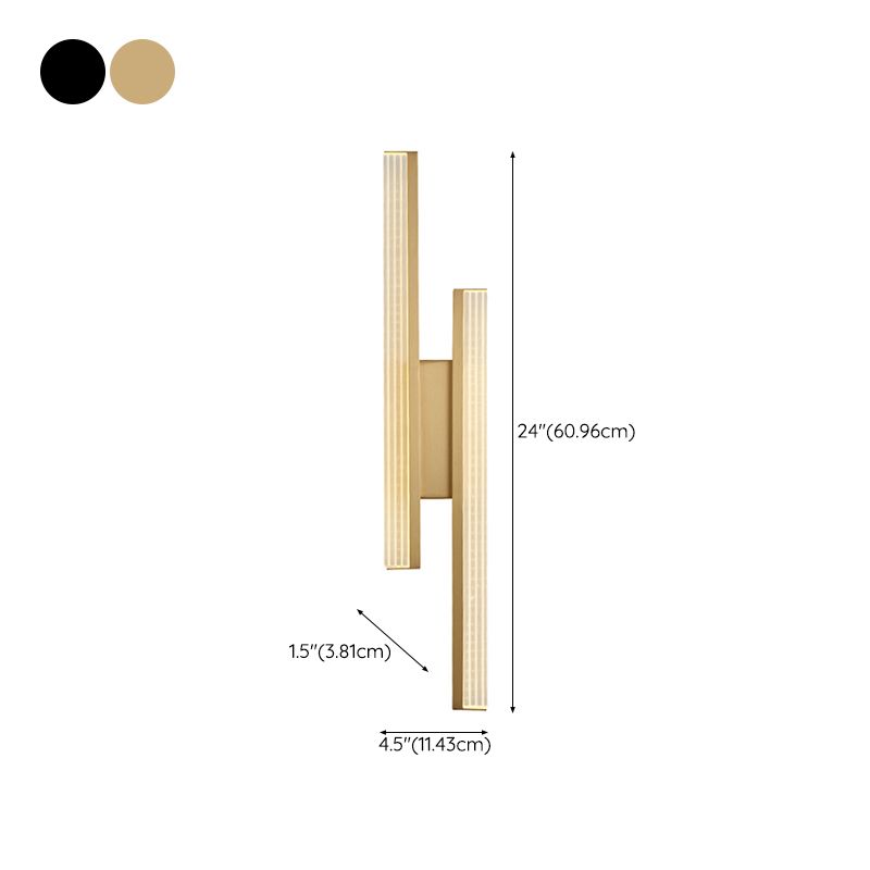 2-Light Linear Wall Light Modern Metal Wall Lights for Living Room