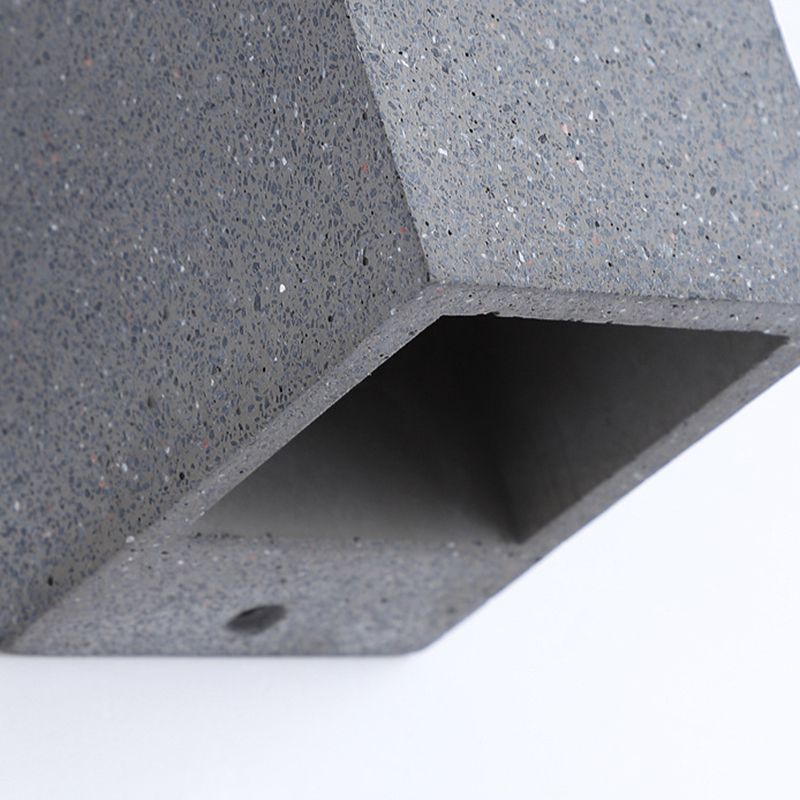 Cuboid Wall Light Fixture Modern 1-Light Wall Mounted Lamp with Cement Shade for Aisle