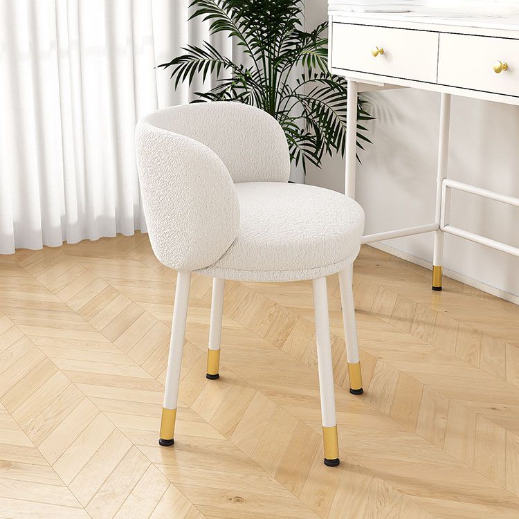 Scandinavian Upholstered Dining Chairs Armless Solid Back Chair