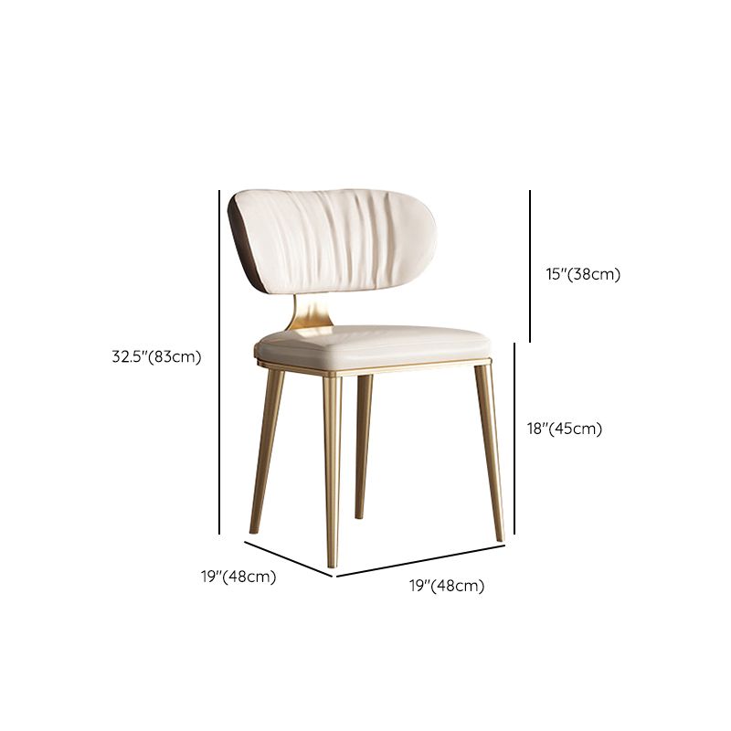 Glam Open Back Dining Chair Gold Legs Dining Room Side Chair