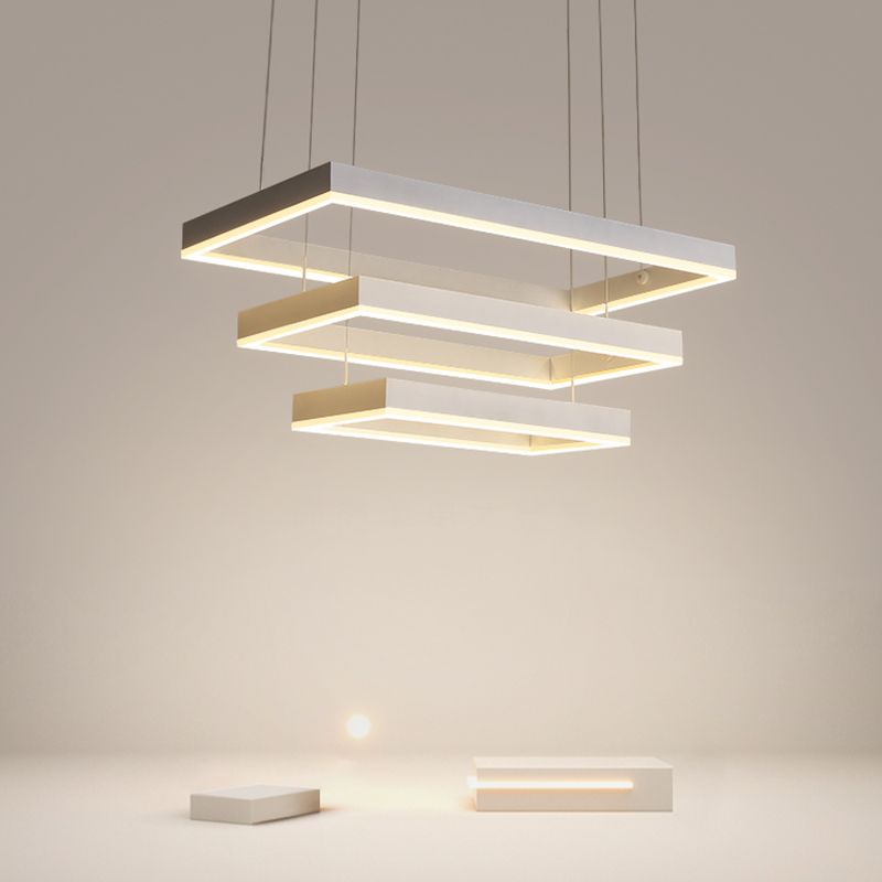 Moderne kroonluchters voor eetkamer Meerdere vierkanten Opgebroken verlichtingsarmaturen voor woonkamer