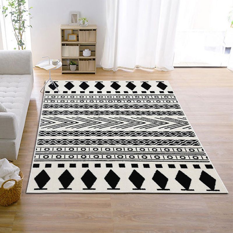 Bohemian Harlequin Print Carpet Polyester Area Rug Washable Indoor Carpet for Home Decoration