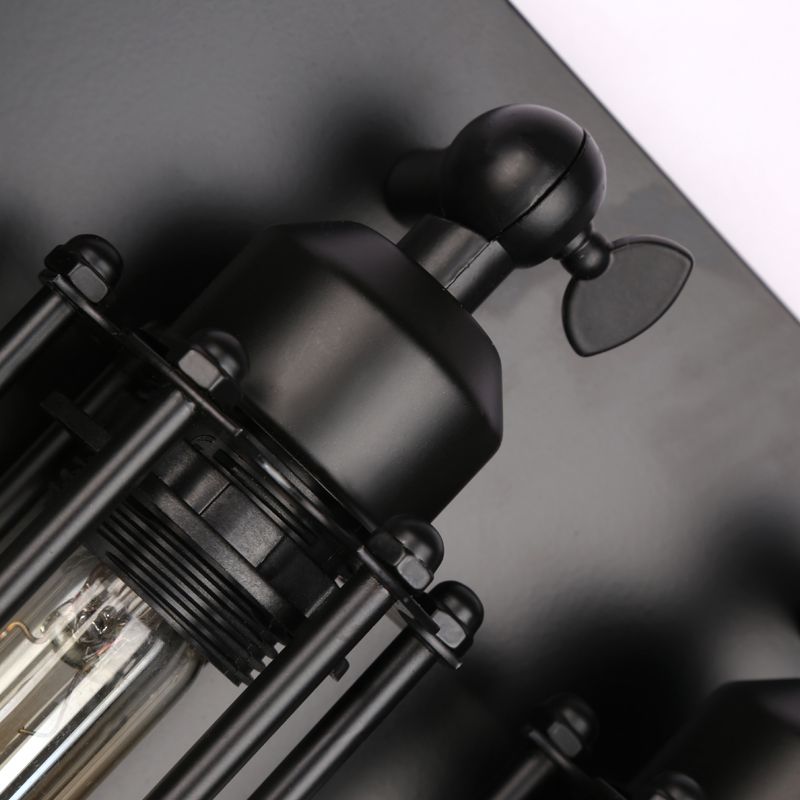 Industrial Style Iron Wall Mount Light Rectangle Shape Wall Lamp for Living Room