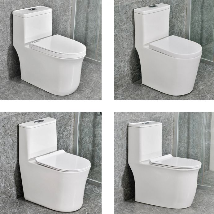 Modern White Flush Toilet Ceramic Elong One-Piece Toilet with Slow Close Seat