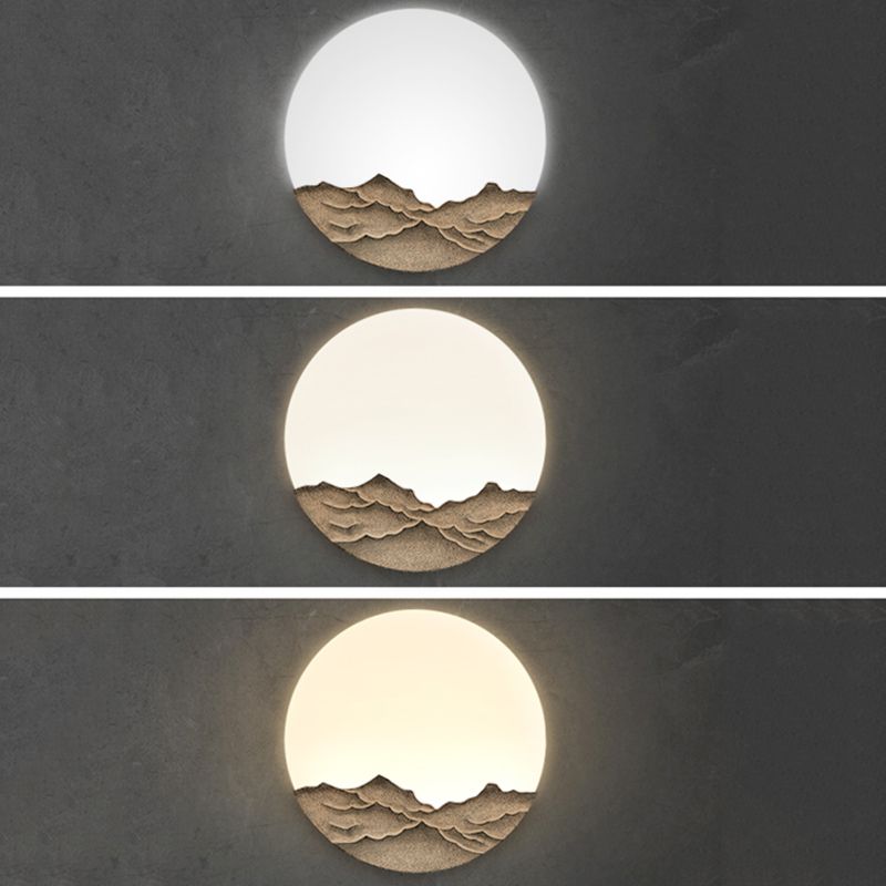 Circle Modern Wall Light Acrylic Grey 1-Light Wall Mount Light for Bedroom