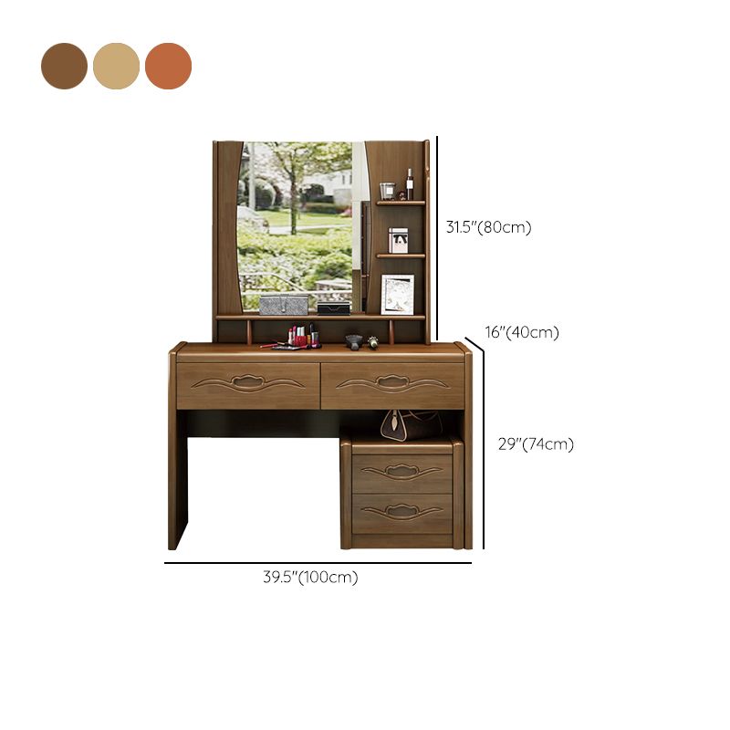 Traditional Style Make-up Vanity Bedroom Solid Wood with 4 Drawer Make-up Vanity
