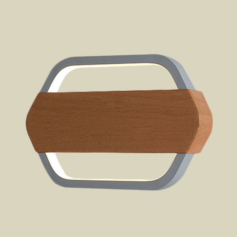 Acrylique Hexagonal Wall lampe de lampe de la lampe à LED grise contemporaine pour chambre à coucher