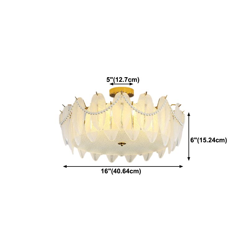 Semi Flush Mount Light Modern Glass Semi Mount Lighting for Bedroom