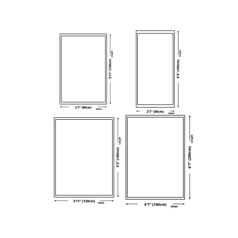 Line Art Rug Rectangle Shape Stain Resistant Rug for Home Decor