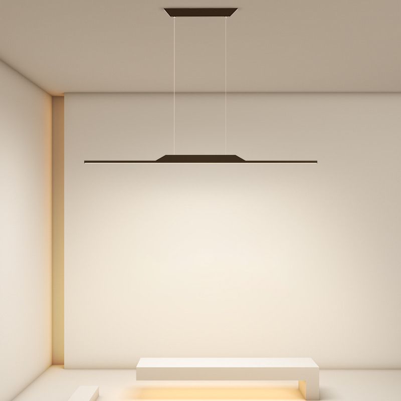 Modern Metal Island Light Straight LED Island Pendant for Dining Room