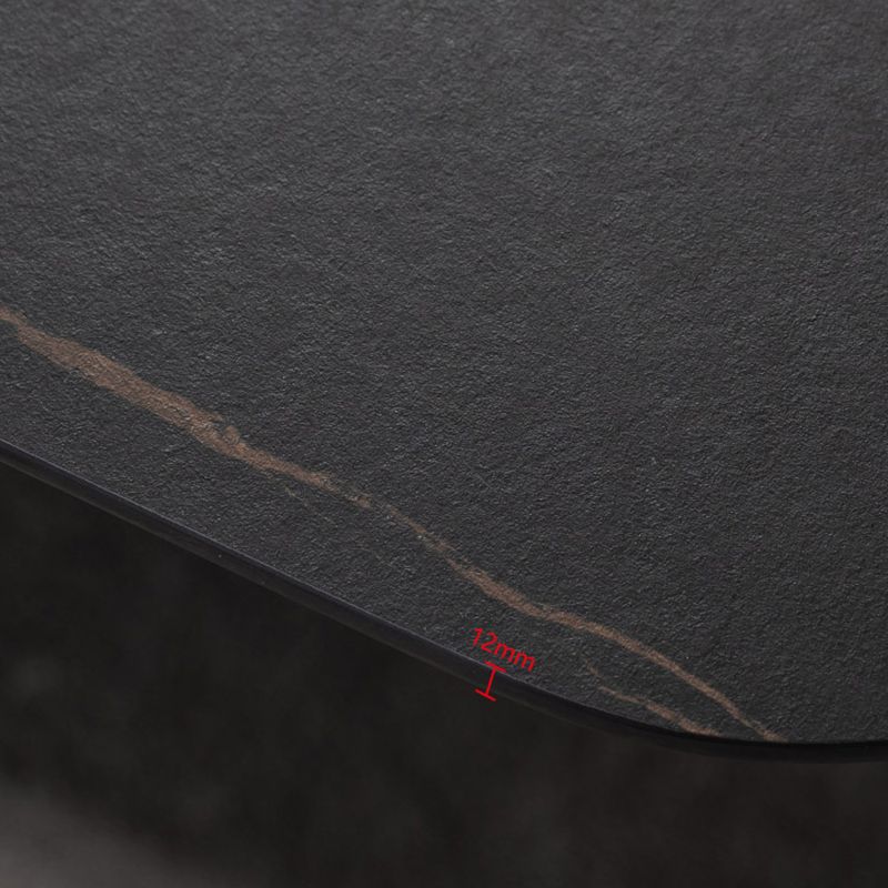 Modern Style Black Sintered Stone Dining Table Set Rectangle 1/4/5 Pieces Dining Set