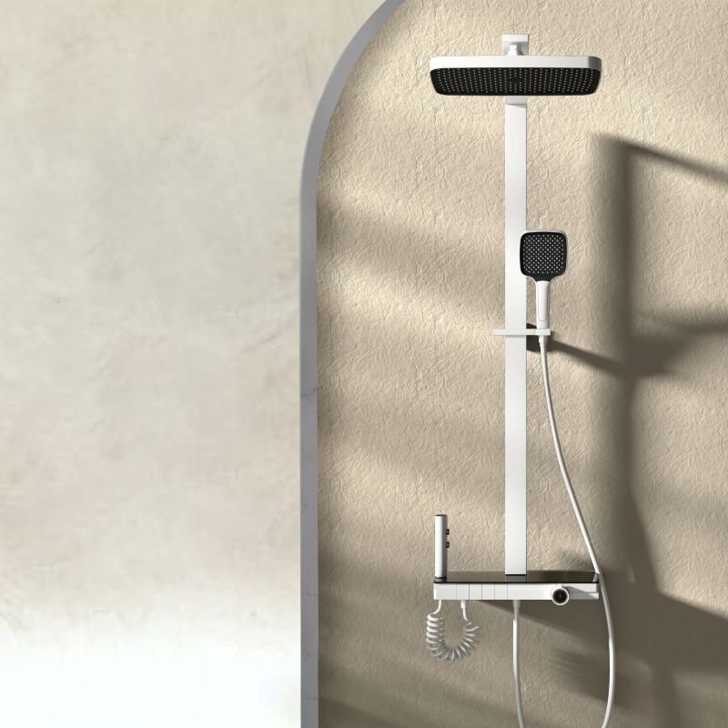 Modern Style Shower System Spot Resist Copper Wall Mounted Rectangle Shower System