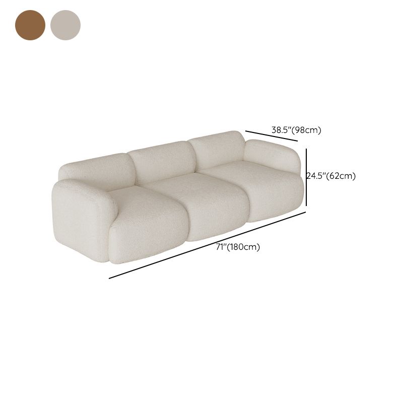 Fabric Rolled Arm Sofa Contemporary Standard Settee for Living Room