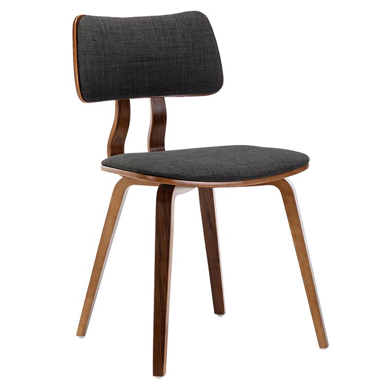 Chaise d'appoint contemporaine à la maison, chaise de salle à manger en bois rembourrée à dossier ouvert